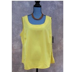 NEW Elementz Yellow Sleeveless Shell Blouse 2X